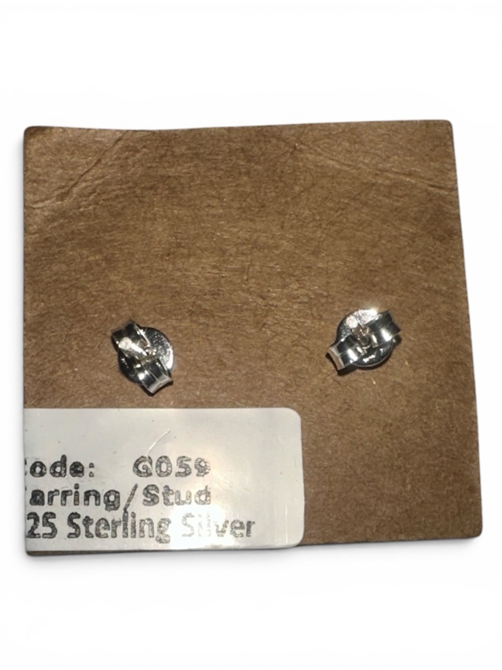 925 Sterling Silver Purple White TQ Stud Earrings - Picture 4 of 4